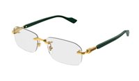 Montura de gafas Gucci Hombre GG1221O005-GOLD-GREEN-TRANSPARENT56